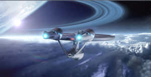 A View Inside The Command Bridge Of The Uss Enterprise Wallpaper