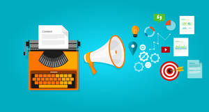 A Vintage Typewriter And Megaphone Illustration Wallpaper
