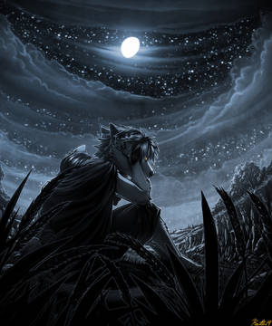 A Werewolf Howling At A Full Moon Wallpaper