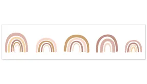 A White And Pink Rainbow Print With A Rainbow In The Middle Wallpaper