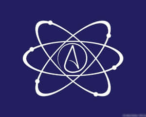 A White Atom With A Blue Background Wallpaper
