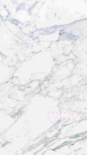 A White Marble Background With Pink Hearts On It Wallpaper