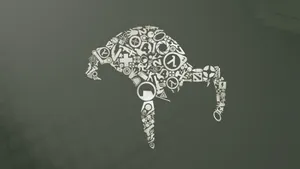 A White Wall Sticker With A Skull And Letters Wallpaper