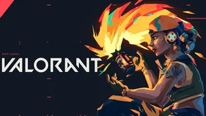 A Woman Holding A Flame In Her Hand With The Word Valorant Wallpaper
