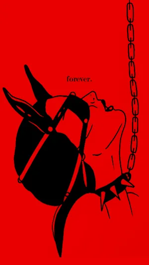 A Woman Is Chained To A Red Background Wallpaper