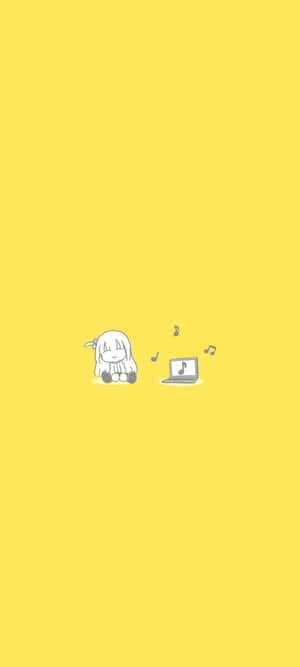A Yellow Background With A White Car And A Yellow Phone Wallpaper