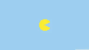 A Yellow Pixelated C On A Blue Background Wallpaper