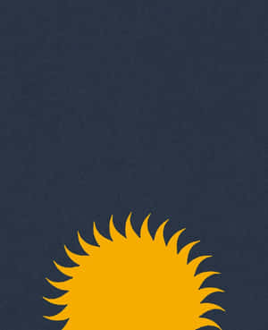 A Yellow Sun On A Blue Background Wallpaper