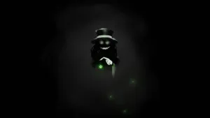 A Young Girl With A Disturbing, Dark Expression Watches From A Mysterious, Murky Forest. Wallpaper