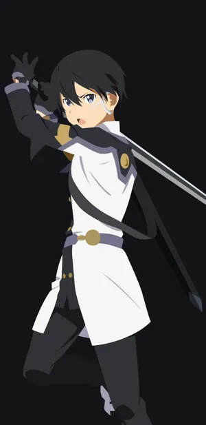 A Young Man Holding A Sword Wallpaper