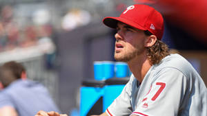 Aaron Nola Looking Up Wallpaper