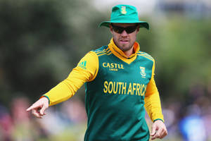 Ab De Villiers Jogging In Jersey Wallpaper