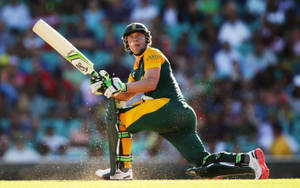 Ab De Villiers Sweat Crouching Wallpaper