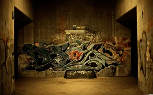 Abandoned Site With Urban Art Wallpaper