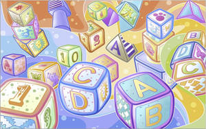 Abc Cartoonish Block Illustration Wallpaper