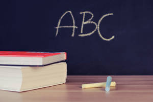 Abc Chalk Written On Blackboard Wallpaper