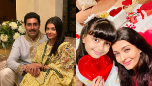 Abhishek Bachchan And Wife Photo Collage Wallpaper