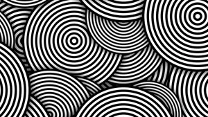 Abstract Black And White Concentric Circles Pattern Wallpaper