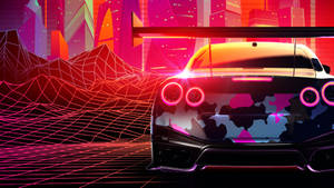 Abstract Black Nissan Gt R 4k Wallpaper