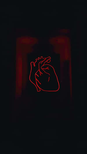 Abstract Black & Red Neon Art Wallpaper