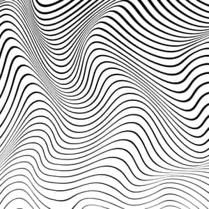 Abstract Black White Wavy Lines Pattern Wallpaper