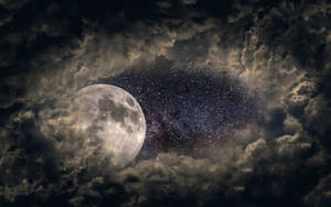 Abstract Cloud Frame Moonlight 4k Wallpaper