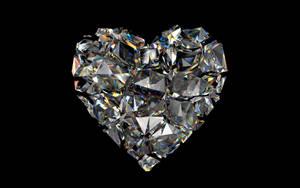 Abstract Crystal Diamond Heart Wallpaper