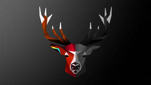 Abstract Deer Art Half-colored Head Wallpaper