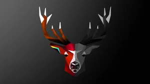 Abstract Deer Art Half-colored Head Wallpaper