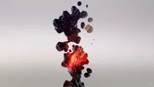 Abstract Floating Black Liquid Wallpaper