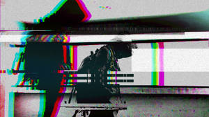 Abstract Glitch Aesthetic Art Desktop Wallpaper