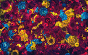 Abstract Round Floral Pattern Wallpaper