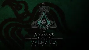 Ac Valhalla Stylised Viking Logo Wallpaper