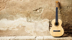 Acoustic Guitar Brown Wall Wallpaper