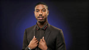 Actor Michael B. Jordan Looking Dapper In A Suit Wallpaper