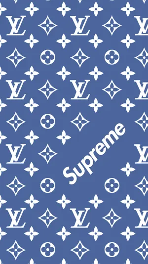 Add A Classic Loui Vuitton Touch With This Blue Monogram Bag Wallpaper