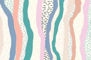 Add Color To Your Space With This Whimsical Pastel Line Design Wallpaper