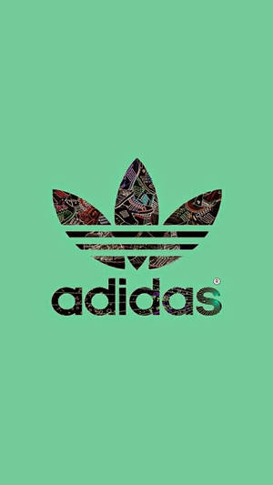 Adidas Brand Logo In Green Wallpaper