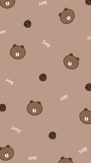 Adorable Brown Korean Bear Portrait Wallpaper