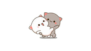 Adorable Cartoon Cats Dancing Wallpaper