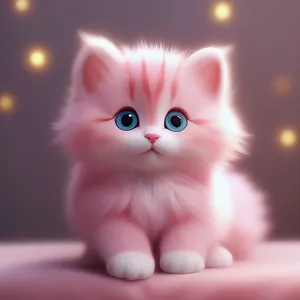 Adorable Fluffy Pink Kitten Wallpaper