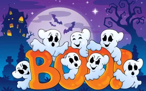 Adorable Ghost Aesthetic Poster Wallpaper