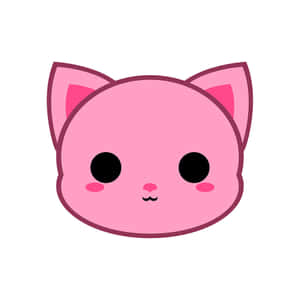 Adorable_ Pink_ Cat_ Face_ Vector Wallpaper
