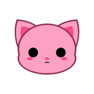 Adorable_ Pink_ Cat_ Face_ Vector Wallpaper