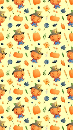 Adorable Pumpkin With A Sweet Smile Wallpaper