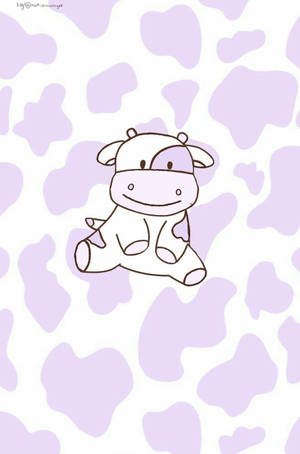 Adorable Purple Cow Print Design Wallpaper
