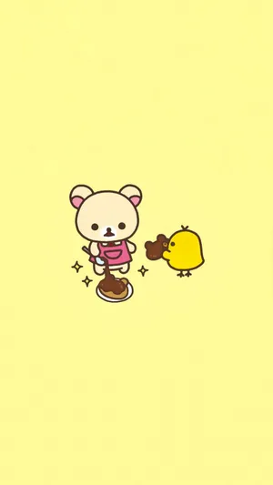 “adorable Rilakkuma Bear Enjoying Delicious Food” Wallpaper