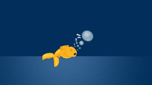 Adorable Sleeping Goldfish Art Wallpaper