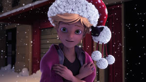 Adrien Agreste Christmas Outfit Wallpaper