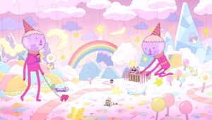 Adventure Time Candy Kingdom Scene Wallpaper